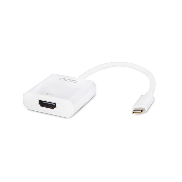 Dcu adaptador blanco usb tipo c 3.1 macho a hdmi 1.4 hembra conexión de vídeo y audio 20cm