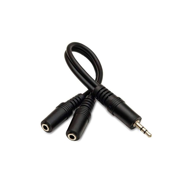 Dcu cable negro adaptador jack 3.5mm macho con dos salidas jack 3.5mm hembra