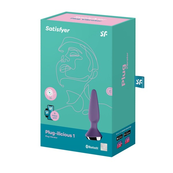 Satisfyer plug-ilicious 1 vibrador violeta bluetooth 1un