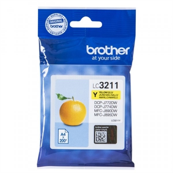 Brother cartucho lc3211y amarillo  blister