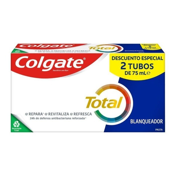 Colgate dentífrico Total Blanqueador 2 x 75 ml